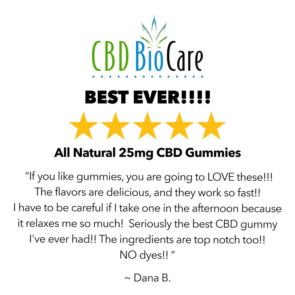 All Natural Vegan #CBDgummies

Yummy #gummies flavors include apple, cherry, watermelon and more!

100% Natural
No THC
Dairy Free
Fat Free
Gluten Free
No Sodium
MSG Free
Low Sugar
Peanut Free
Tree Nut Free

You’ll love our new #CBD #VeganGummies!

SHOP-cbdbiocare.com/?a_aid=CBDreli…