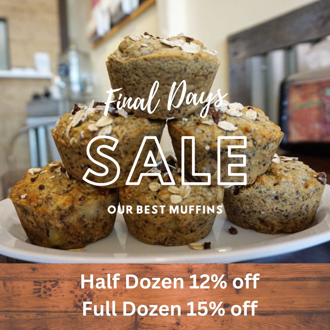 TheLivingRoot's tweet image. It's come to the last two days and we are having a blow-out sale on our best selling item: Banana-Oat &amp;amp; Cacao nib muffins. These tasty snacks are priced to sell out. Buy more, save MORE! Hurry while supply lasts! #bananamuffins #bananaoatmuffins #muffinsale