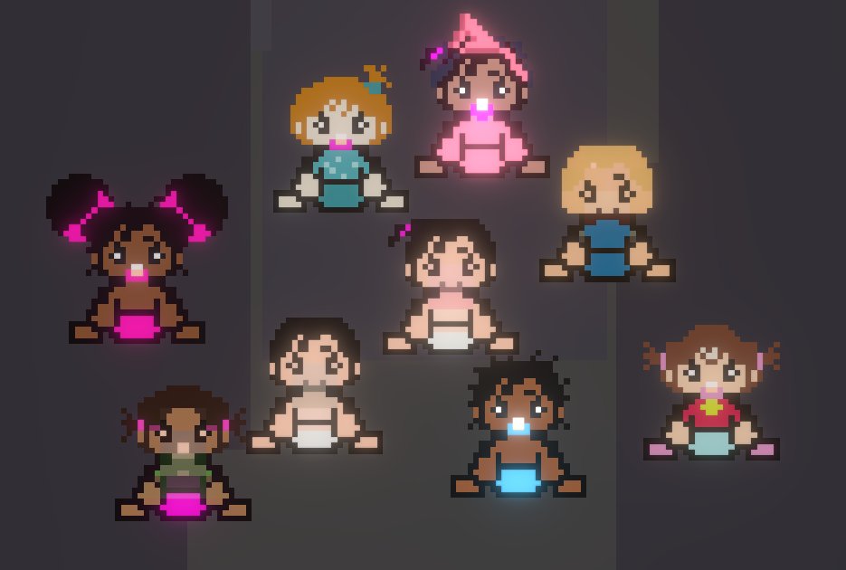 AdaluteGames's tweet image. Evil hospital puts the parents in unbreakable situations so that they can augment and auction off their babies. #visualhacker2d #sprite #unity #pixelart #cyberpunk #shadowrun #gamedeveloper #screenshotsunday