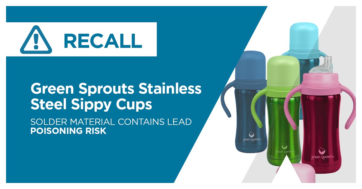 Stainless steel toddler cups, bottles recalled for lead poisoning