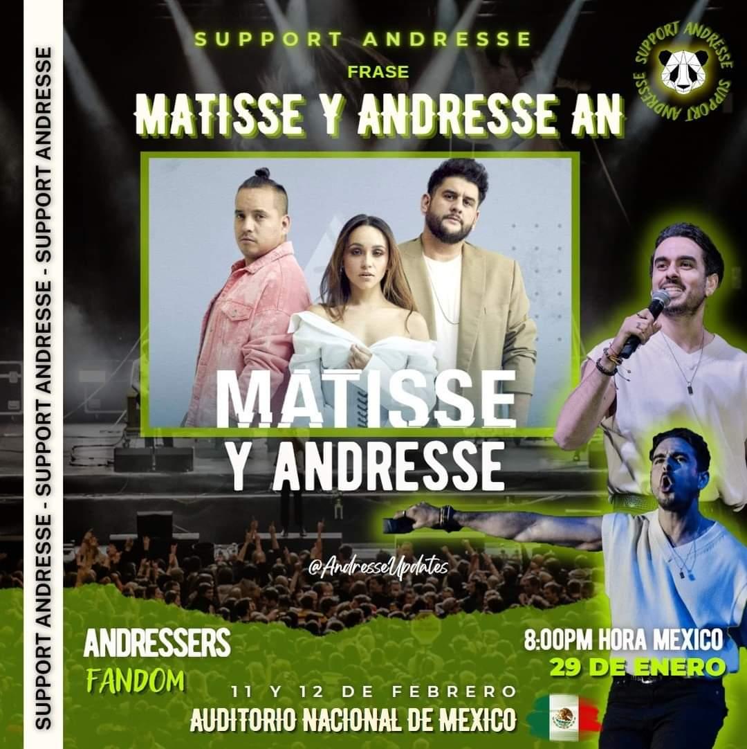 Andressersfans's tweet photo. HILO PRINCIPAL DE TENDENCIA 👇
Support Andresse Iniciamos 🧙‍♀

Dejemos 40 comentarios por cuenta con la frase:
MATISSE Y ANDRESSE AN

Al terminar debes ir a la cuenta de @AndresseUpdates y @LoveAndresse

🏁 META 500 tweets y 50 RT 
@sonymusicmexico @andresseuv @Matisse_Mx https://t.co/lpJu3oYZAc