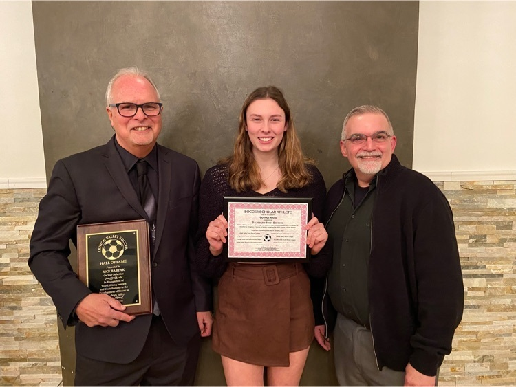 SalisburySchool's tweet photo. Congratulations to SHS girls soccer coach Rick Babyak for being inducted into the L.V. Soccer Hall of Fame. Congrats also to SHS soccer scholar athletes Jackson Kramp &amp; Hannah Kamp. BS coach Mark Allinson &amp; asst. girls coach Victor DeOliveira attended the banquet. 
#yoursalisbury https://t.co/hbud2u5Nr3