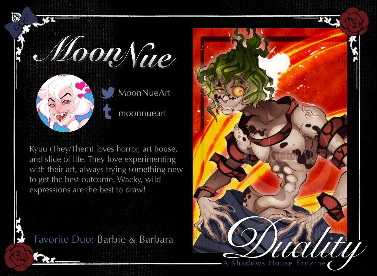 ShdowsHouseZine's tweet photo. Kyuu, another one of our amazing page artists! Keep your eyes out for their pieces when the zine releases! https://t.co/8n9QMDlBNa