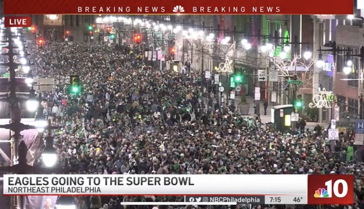 JClarkNBCS's tweet photo. Philly is wild tonight https://t.co/NrkDe1EMir