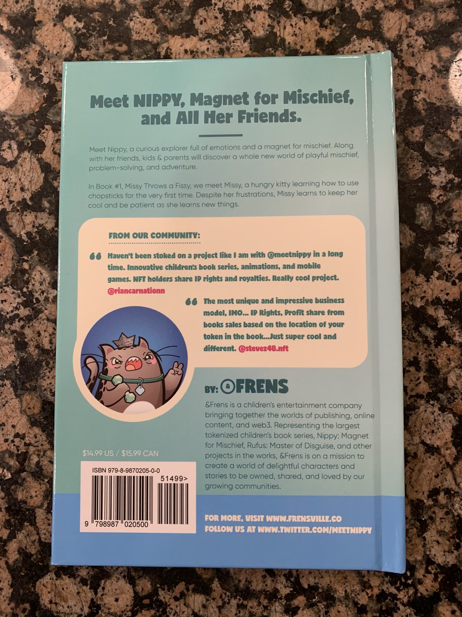 @onparenting @NYTParenting @parents @TwitterParents @rookiemoms @ModernMom 
 check out this new #childrensbook from 
@meetnippy #nft project teaching about tempers perserverance and patience to children! frensville.co