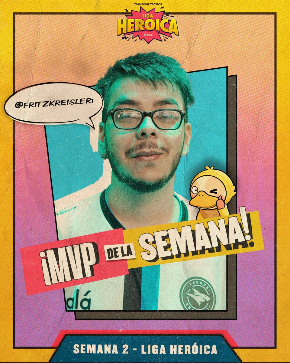 RinconTFT's tweet photo. ¡@FritzKreisler1 es su MVP de la Semana 2 de la Liga Heroica!

Estando actualmente puntero de la tabla y con un nivel excelente, Fritz fue elegido por ustedes como el MVP.

Mañana se retoma la actividad en La Liga Heroica y le deseamos suerte tanto a él como a todos los players🫡 https://t.co/5smUBhfLvC
