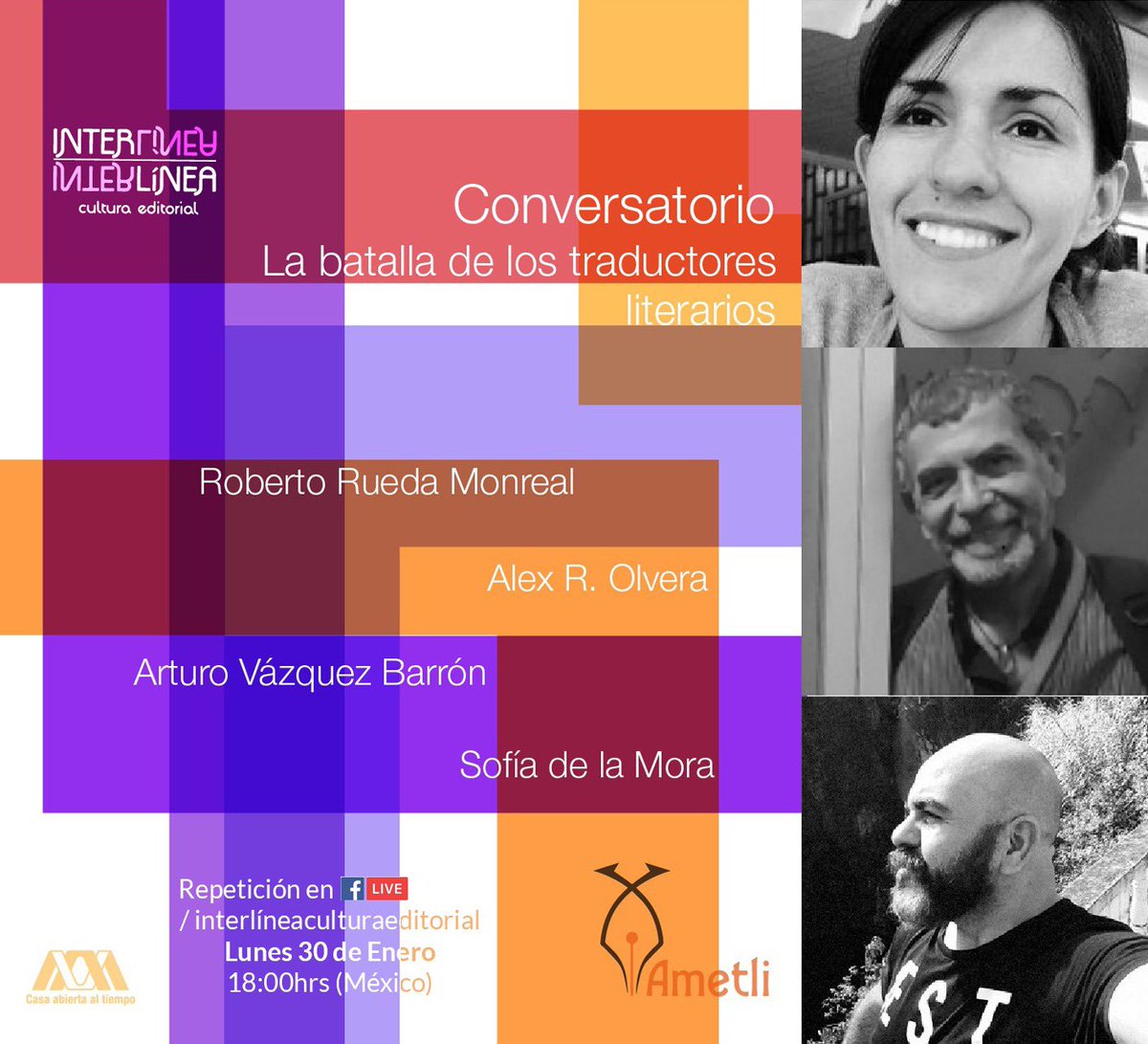 ametliac's tweet photo. No se pierdan mañana la repetición del conversatorio La batalla de los traductores literarios. https://t.co/2A2XtFgQLU