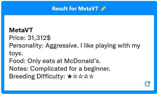 metavt1's tweet photo. yeah this seems about right mcdonalds do be good lmao #BreedingDifficulty #Vtuber #ENVtuber https://t.co/4chzkVw4dh
