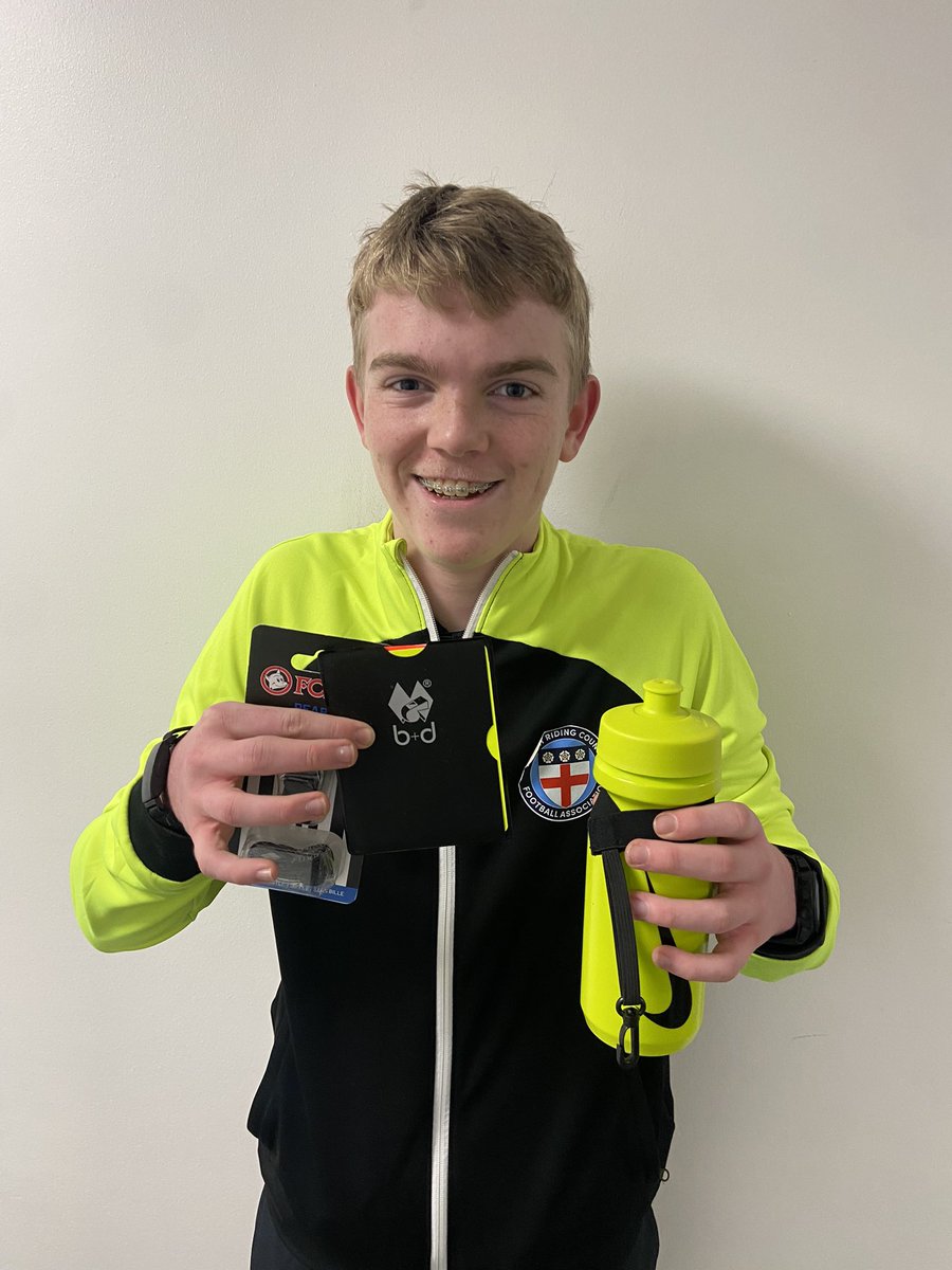 Well done to Harry Whitwell the winner of our latest Refereeing Giveaway 🤩

Keep up the great work &amp; thanks for all your support to local grassroots football 👏

#NRCFAREFDEV