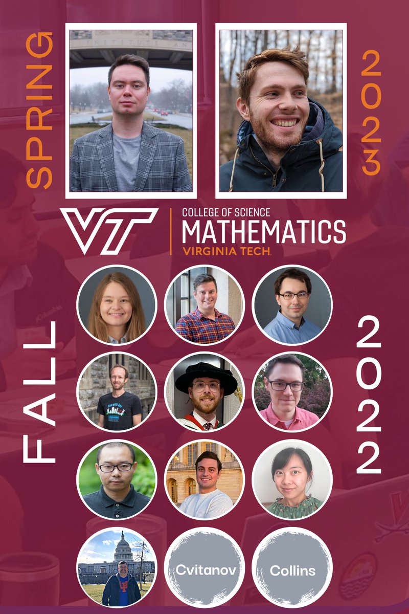 Virginia Tech Department of Mathematics (@vtmathematics) on Twitter photo The <a href="/VTMathematics/">Virginia Tech Department of Mathematics</a> welcomes two new faculty members this spring semester! <a href="/VT_Science/">Virginia Tech Science</a>
Dr. Vladislav Kokushkin and Dr. Michal Outrata join the 12 new faculty who joined in Fall 2022.
Read more about our 2022-23 new faculty here:
math.vt.edu/math-news/news… The <a href="/VTMathematics/">Virginia Tech Department of Mathematics</a> welcomes two new faculty members this spring semester! <a href="/VT_Science/">Virginia Tech Science</a>
Dr. Vladislav Kokushkin and Dr. Michal Outrata join the 12 new faculty who joined in Fall 2022.
Read more about our 2022-23 new faculty here:
math.vt.edu/math-news/news…