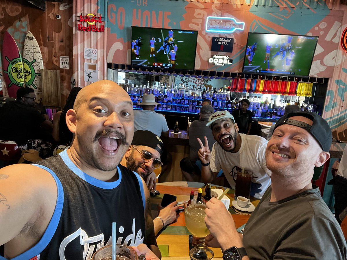 NATE_the_RAPPER's tweet photo. Enjoying the playoff game in Puerto Vallarta. Hoping the niners can keep it close. Let’s gooooooo! Football day! #NFLxFSMX #nfl https://t.co/BGtV9byHQu