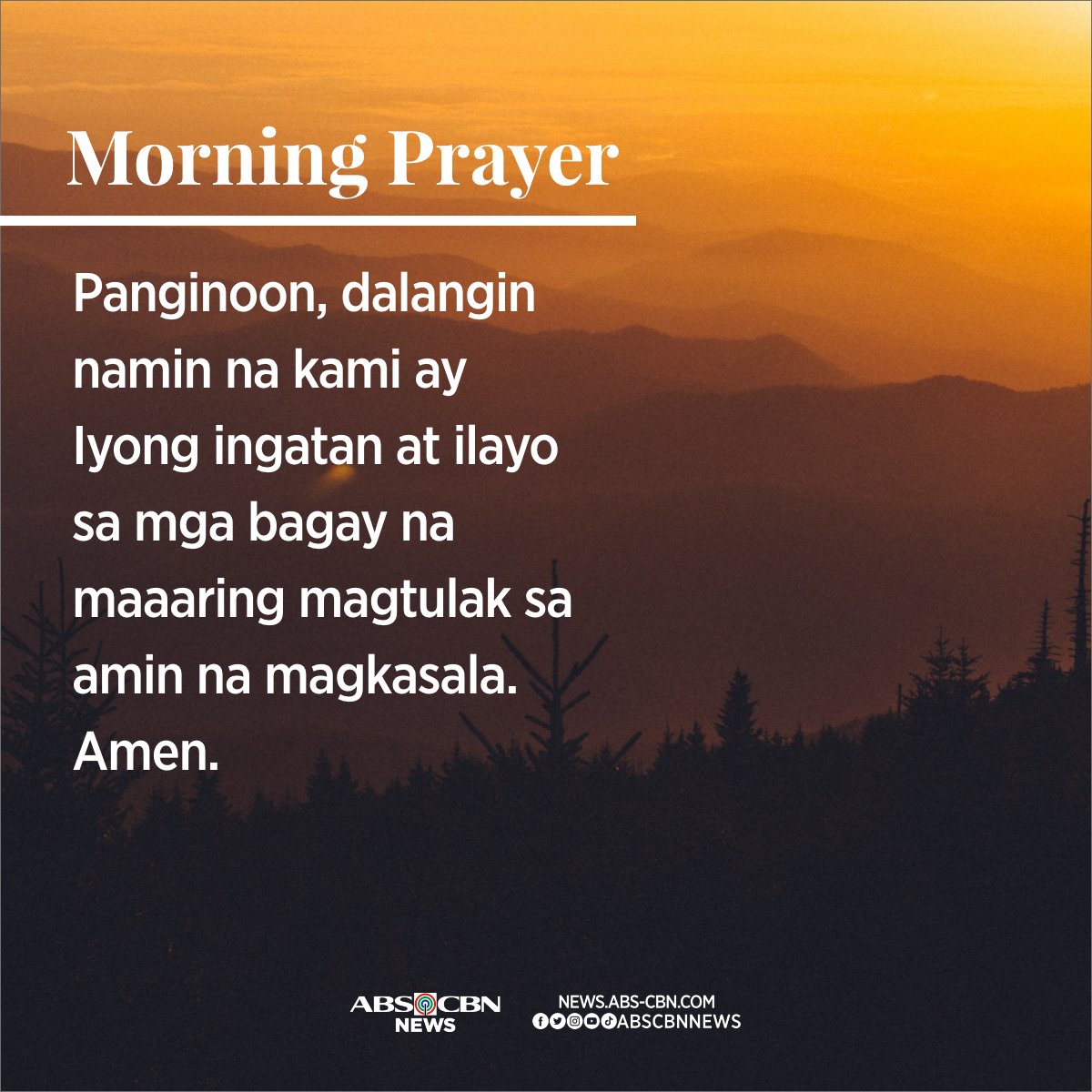 ABSCBNNews's tweet photo. Nawa'y ingatan Mo kami at ilayo sa kapahamakan. https://t.co/FjhKmxN22k