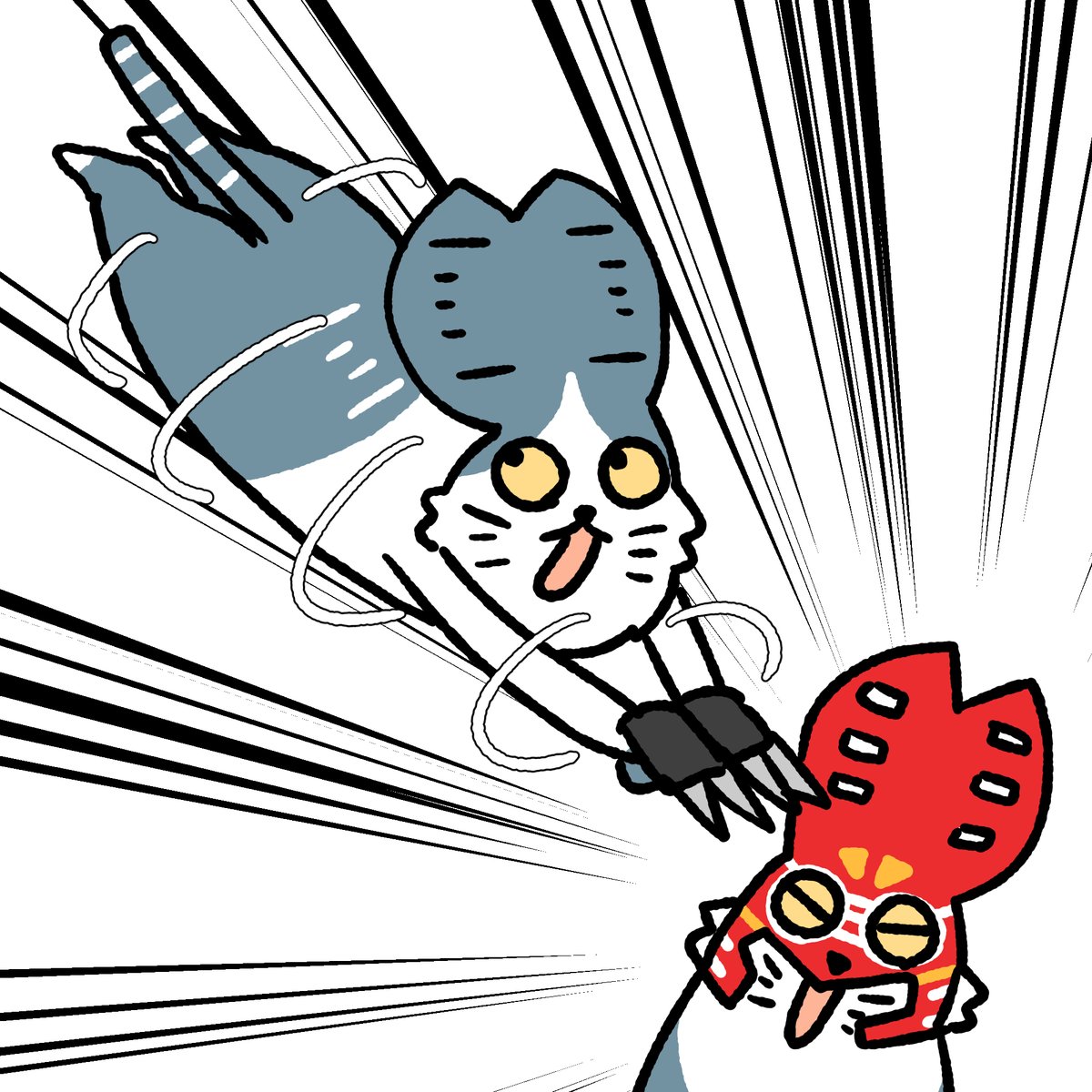 #本ミリバール
いつもの3倍の回転を加える猫です 