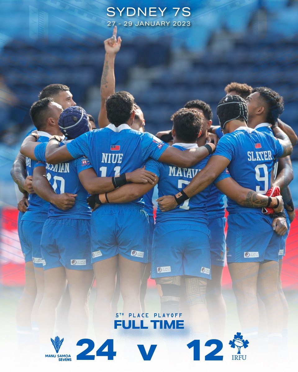 #Sydney7s Update
5th Place secured and we are back in the Top 4 of the Overall standings. Viia le Alii! 

Fa'afetai tele Samoa mo lau tapuaiga. 

See you all in Los Angeles and Vancouver. 

#WeAreManuSamoa7s | #HSBC7s