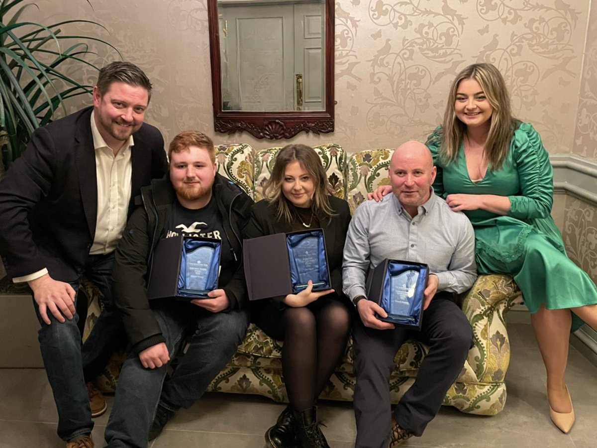 No1CorkHotel's tweet photo. One of the best nights of the year is when we get to recognise our amazing team members. Pictured with our GM @eoghanmmurphy and DGM @edel_kavanagh6 are out 3 overall winners. Michael for customer service Ger for #PPP and Chloe the overall employee of the year #hotel #team https://t.co/YTXr27aL1D