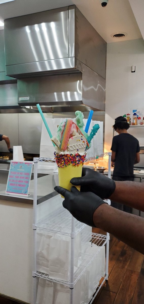 R&amp;J Metropolitan Ice Cream in Jackson,  MI!!  Outstanding burgers and amazing ice cream! This spectacular dish went to a very happy little person. Jackson's own little Willy Wonka Factory.
