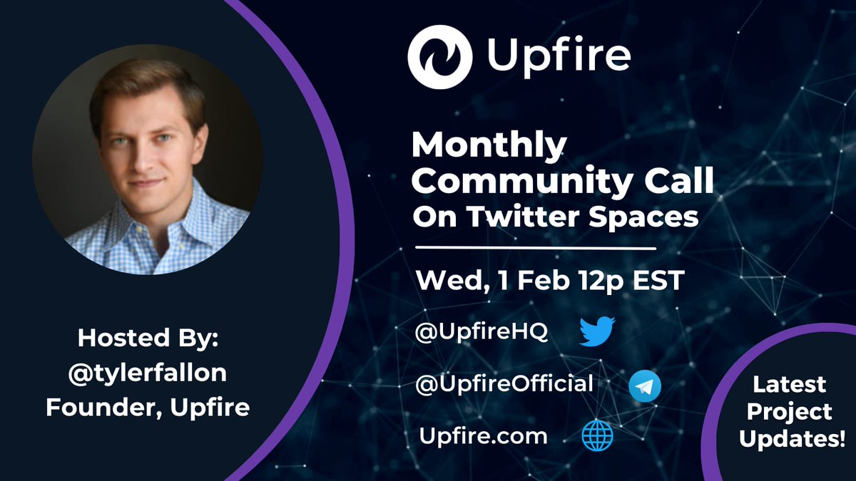 Upfire Community Call scheduled for the 1st of next month as is tradition! See you there 🔥📲💻