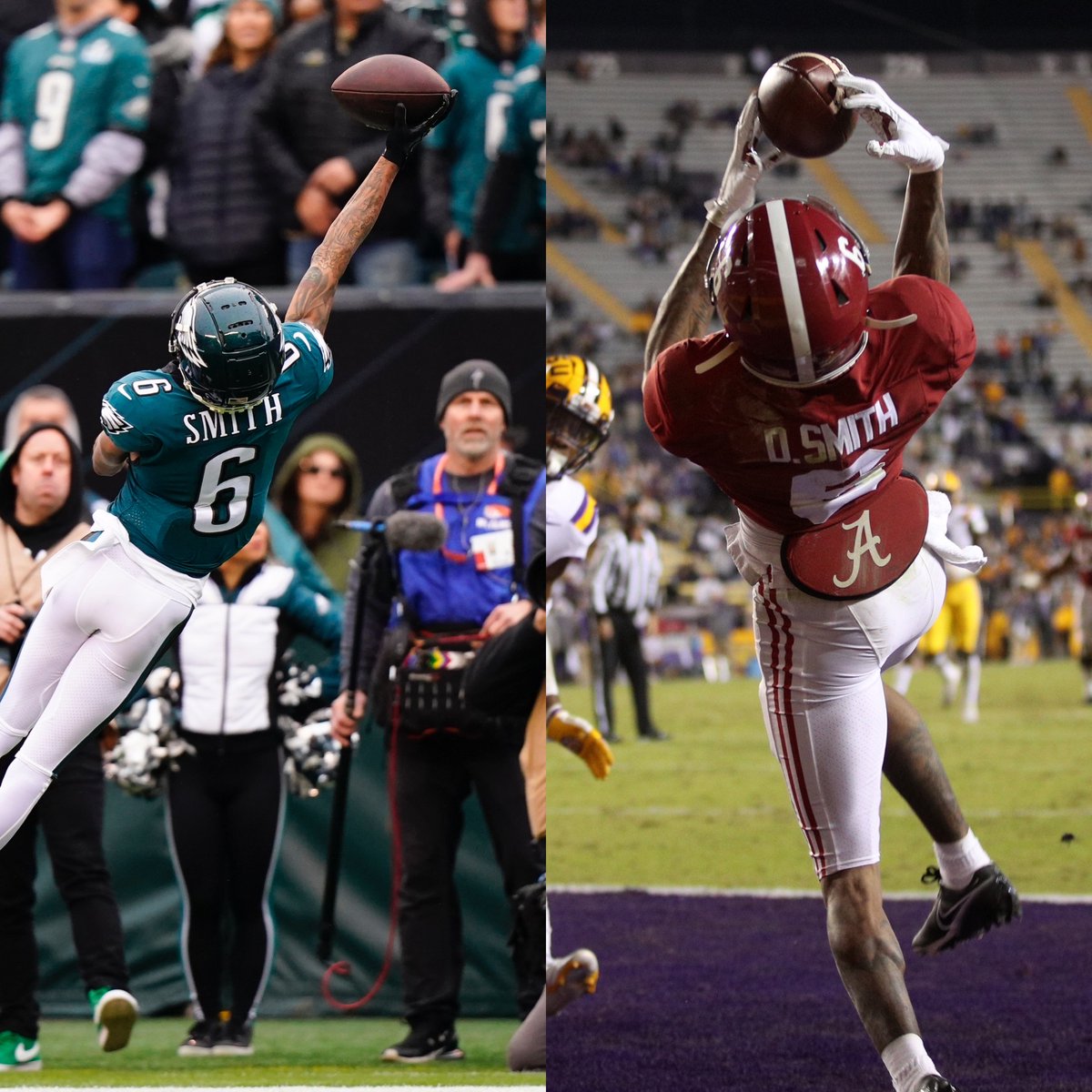 SECNetwork's tweet photo. Nothing out of the ordinary for @DeVontaSmith_6 😱

@Eagles | @AlabamaFTBL https://t.co/adFggxZN0n
