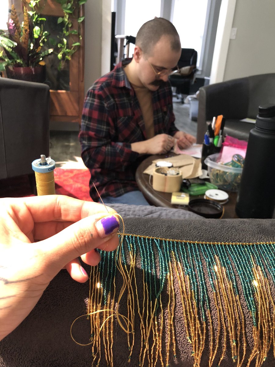 Beading with bby 💕