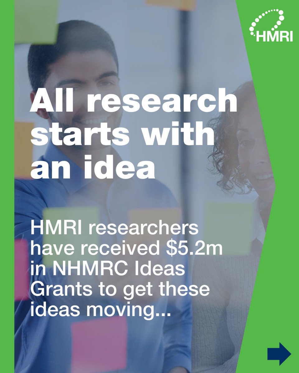 All research starts with an idea 💡

Congratulations to all our HMRI researchers who received an Ideas Grant from the <a href="/nhmrc/">NHMRC</a>👏

(1/8)