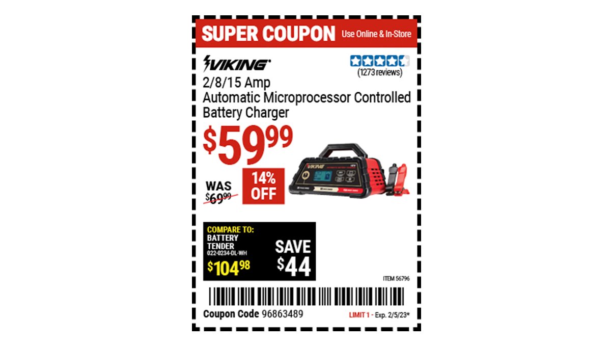 Harbor Freight on Twitter "Buy the VIKING 2/8/15 Amp Automatic