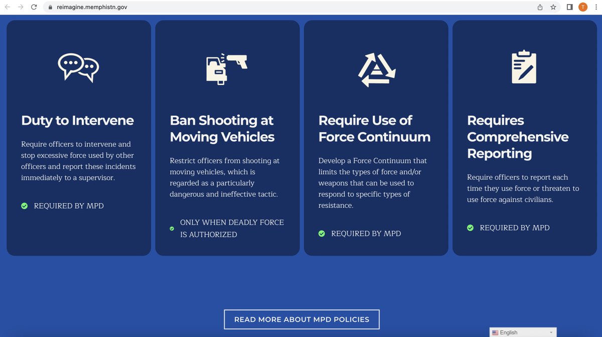 I can't think of a more devastating critique of #8cantwait police 'reforms' than the 'Reimagining Policing' section of the Memphis Police Department website.