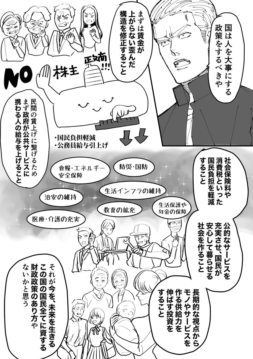 少し修正して増やした 供給力を上げないと物価不安定になることも言及した方がいいかなと思い 