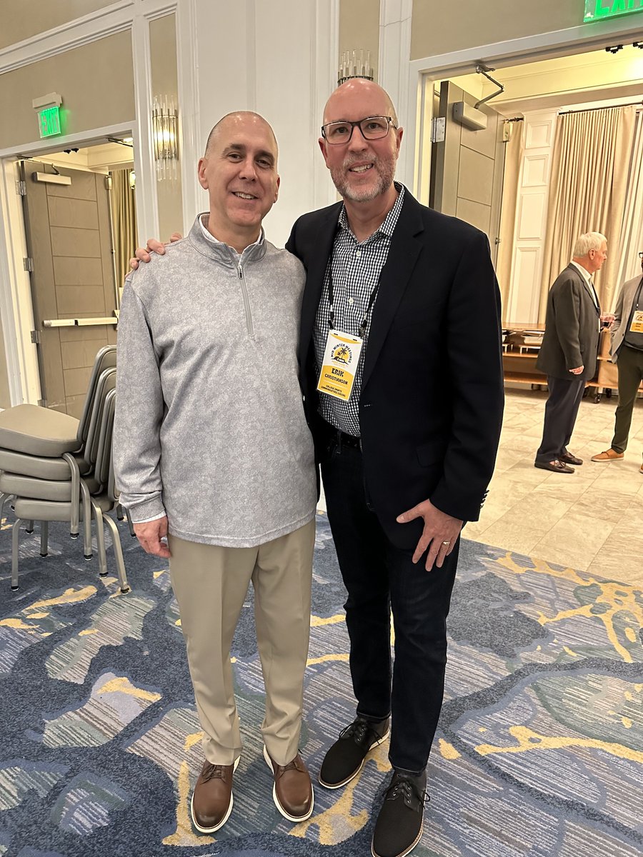 CollSportsComm's tweet image. 2/2 More from @NACDA #MidWinter23 meetings at Marco Island: CSC Executive Dir @CollSportsErik w/ NACDA CEO @pmanak33. And, CSC's @CollSportsErik &amp;amp; @wroleson w/ CSC President @JessPooleA2 at the NACDA Affiliates meeting Sunday. #collaboration #communication #partnership #sharing