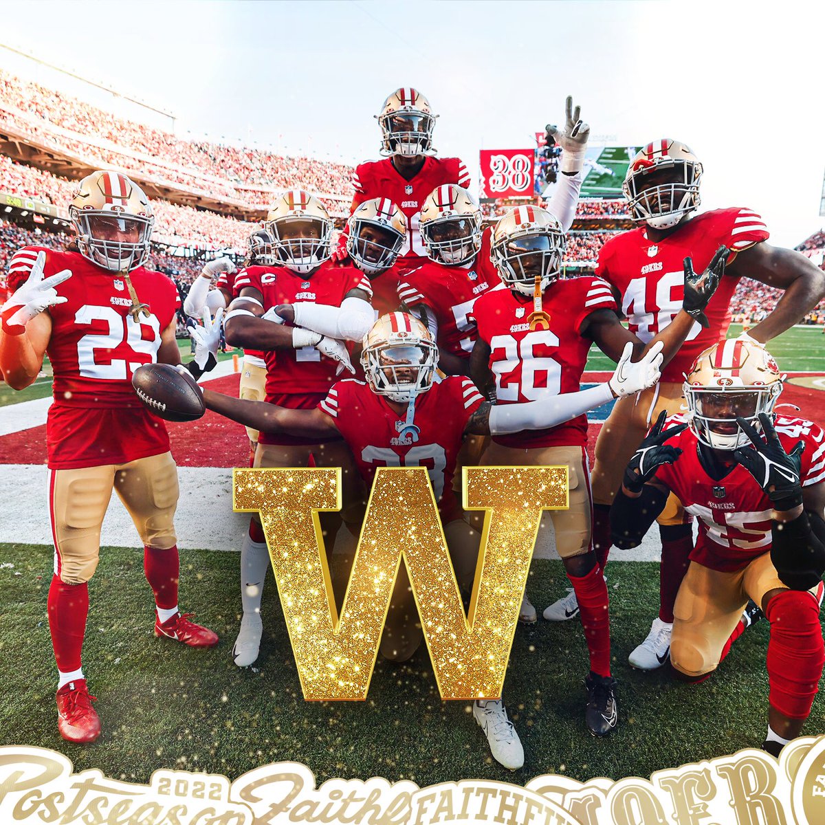 49ers_es's tweet photo. Fue una gran temporada, que nadie olvide que llegamos aquí jugando con el 3er QB y jugamos casi todo el NFC Championship game con el 4o QB.

Como siempre agradecerles otro año de compartir el amor a los #49ers con esta cuenta ❤️💛

#FTTB siempre! https://t.co/whkaWLRA9x