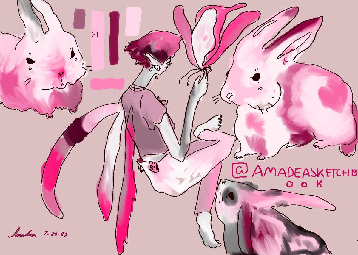 poetry reading with pink palette
#fairyart #fairycore #childrensillustrations #photoshopart #photoshopartist #bunnies #rabbits #fairy #pinkart #y2kcore #art #newartaccount