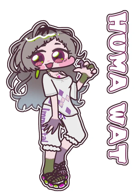 30.不磨わっと #ななしいんくを50音順に描く  #絵レキバン 