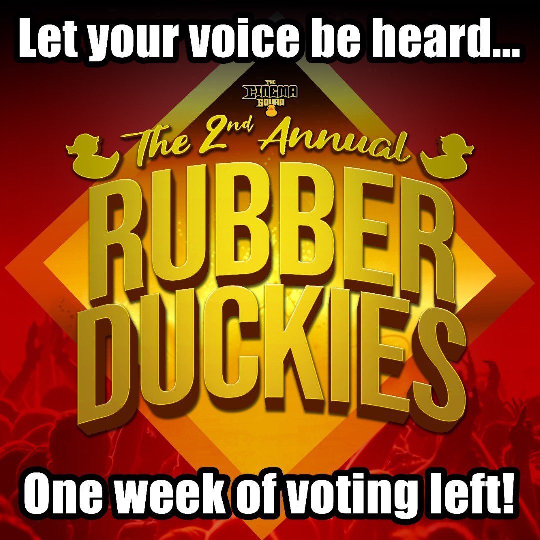 eckertd93's tweet photo. https://t.co/sFta3mLjvj

#therubberduckies #thecinemasquad #movies #films #tv #television #awards #nominations #streaming #vod #movietheaters #theaters #flicks #entertainment #tcs #hollywood #actors #actresses #director #film #movie #livestream #youtube #therubberduckiesawards https://t.co/PRgvNs8nbF