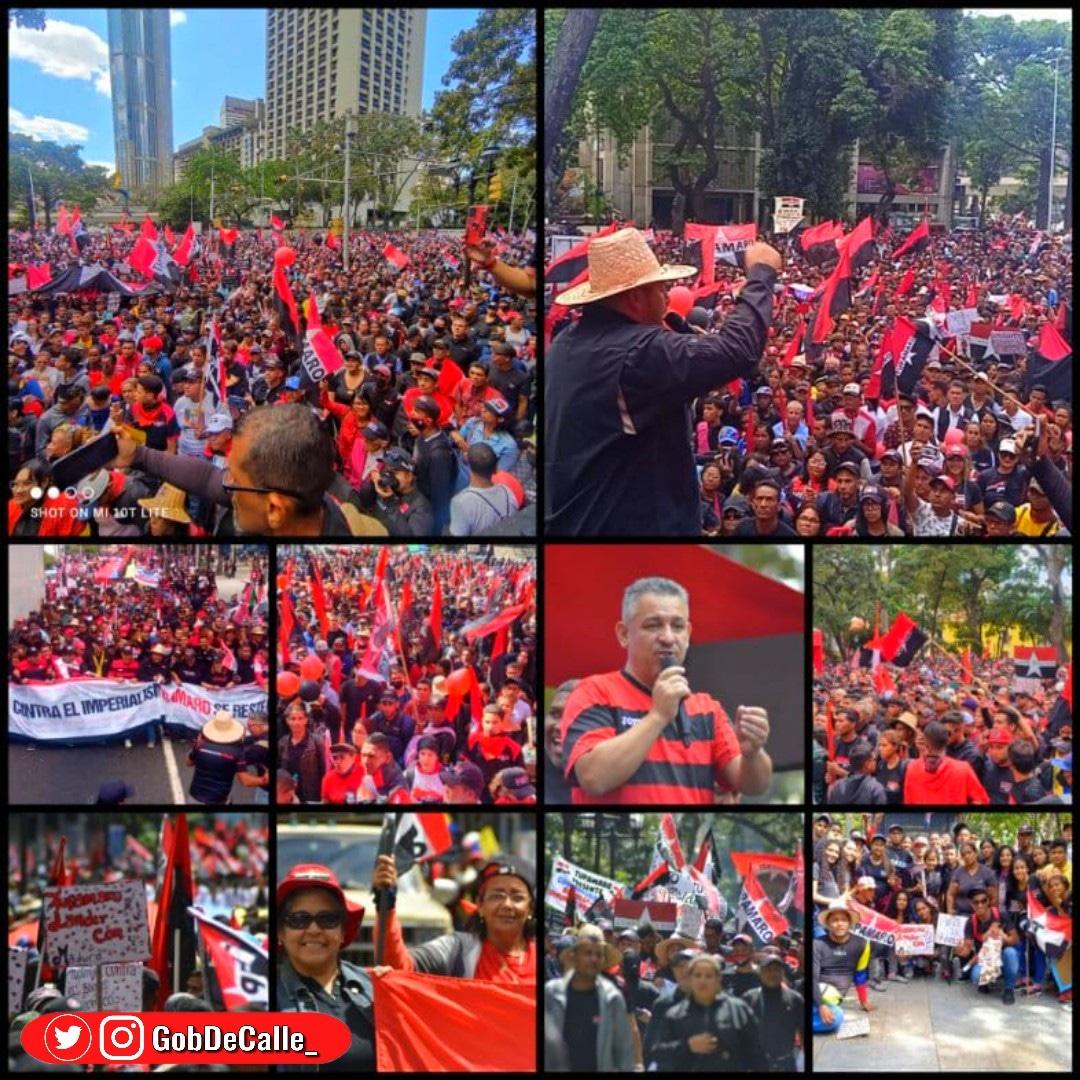 #GobDeCalle_ 📰🗞| Caracas se vistió de Rojo y Negro este #28Ene día histórico para la patria... ❤️🖤.
#SancionesMatanSueldo