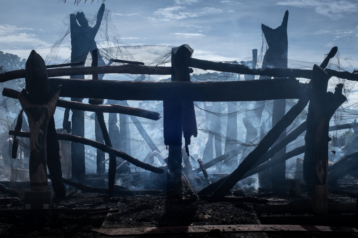 VanuatuDan's tweet photo. The Chiefs' Nakamal in Port Vila was razed by fire last night. Nothing remains but twisted wire and smouldering timbers.

This symbol of a nation united by kastom was as important to us as Notre Dame is to the French. https://t.co/7Hhohs6ren