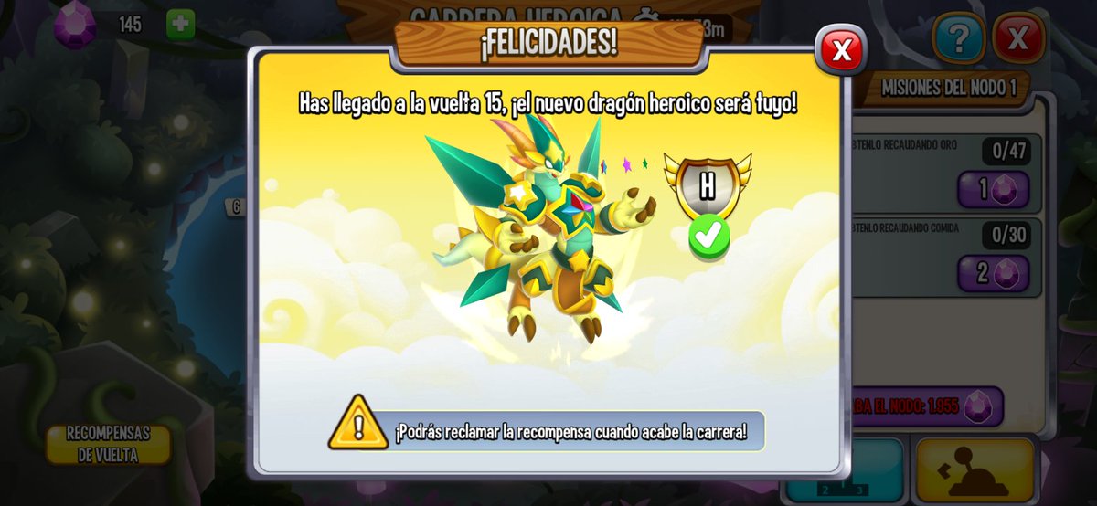 gabocrack64's tweet photo. It seems that tomorrow is my lucky day, BECAUSE I ARRIVED AT 15 LAPS AGAIN!!!π€©π€©π€©π€©π€©
What surprise could come tomorrow?πππππ
#dragoncity #15laps #heroicraces #artistsontwitter #artistondragoncity #videogames #Gabocrack64 #Gabocrack64Louder https://t.co/IyA11x8J10