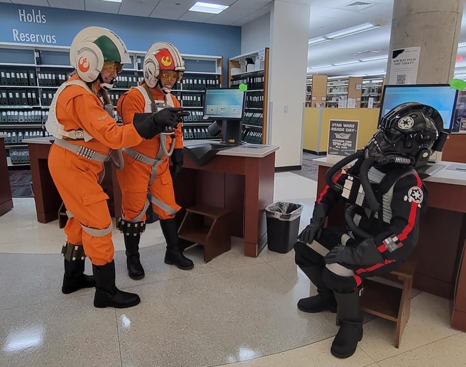 rebellegion's tweet photo. Not only do they fight for the Empire, but they also return their library books late!!
#KesselBase of the #RebelLegion #xwingpilot #starwars #cosplay #cosplayer #starwarscostumer #starwarscosplay #starwarscosplayer https://t.co/db82uUWx05