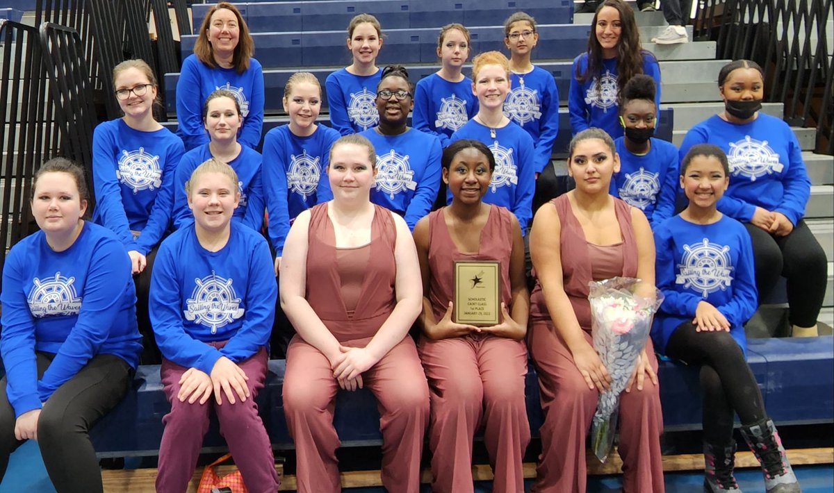 McBrideBAND146's tweet photo. CMS Winter Guard team placed 1st at their first competition of the season today! Their 2023 show is entiled "Sailing the Waves". @CCSD146Tweets @WGItweets https://t.co/SsAS2j7IQ9