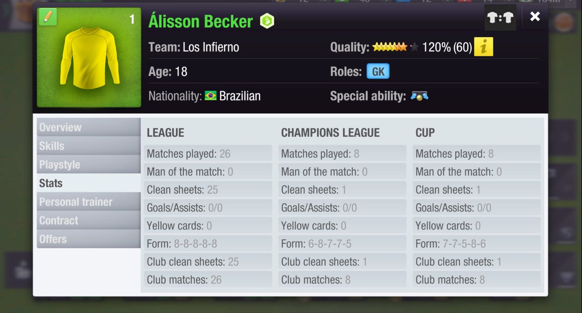 ⚠️ Golden Glove Award ⚠️

Álisson Becker 🇧🇷
❌❌❌❌❌❌❌❌❌❌
❌❌❌❌❌❌❌❌❌❌
❌❌❌❌❌

#TopEleven #PremierAssociation <a href="/topeleven/">Top Eleven</a>