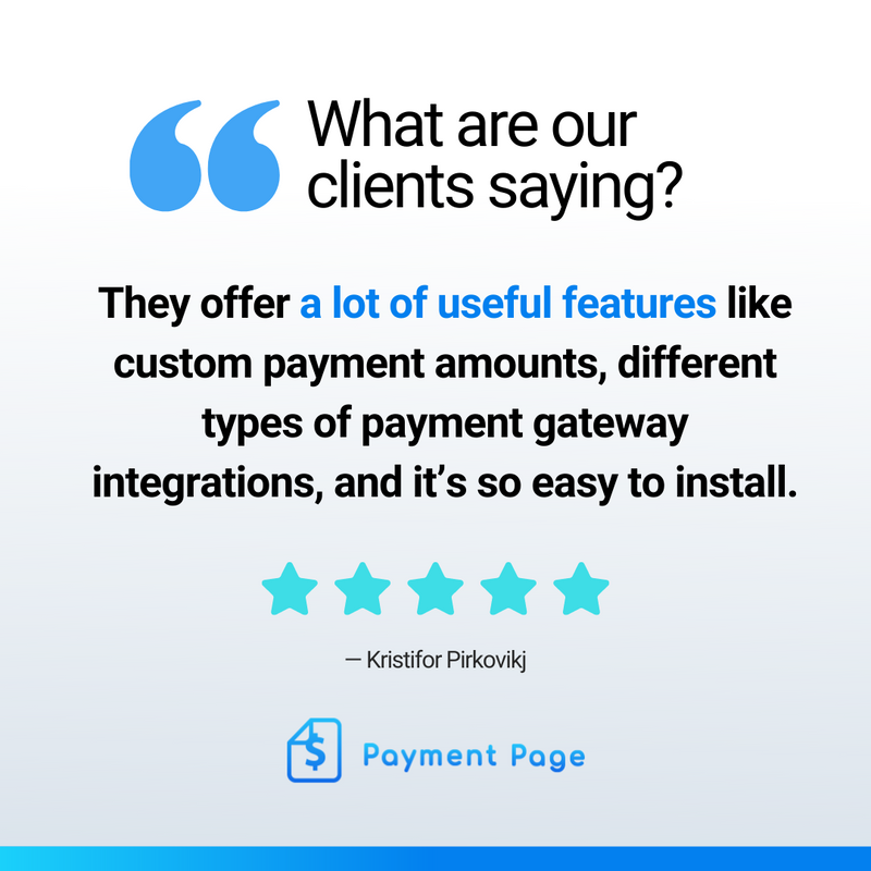 getpaymentpage's tweet photo. ๐คฉ Thank you so much for your kind review, Kristifor!
Our team really appreciates it! We always strive to provide the best service to our clients. ๐ค
#WordPress #Payments #UX #Stripe #Paypal #PaymentForm #PaymentOptions #Feedback #Testimonial #Plugin #Customer https://t.co/V70xATiwjp