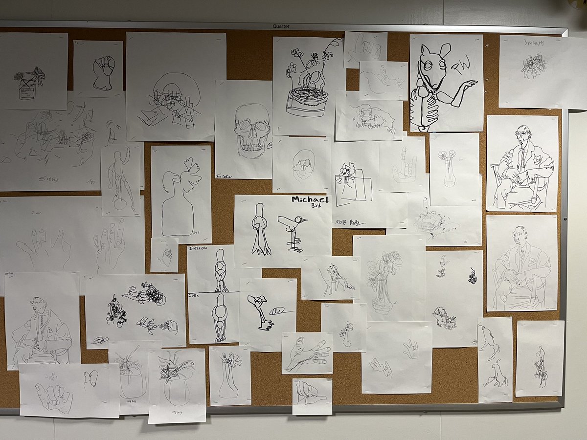 PrincipalBehs's tweet photo. Here is some contour lines drawings from some of our art classes! https://t.co/EhaFzLeEz9