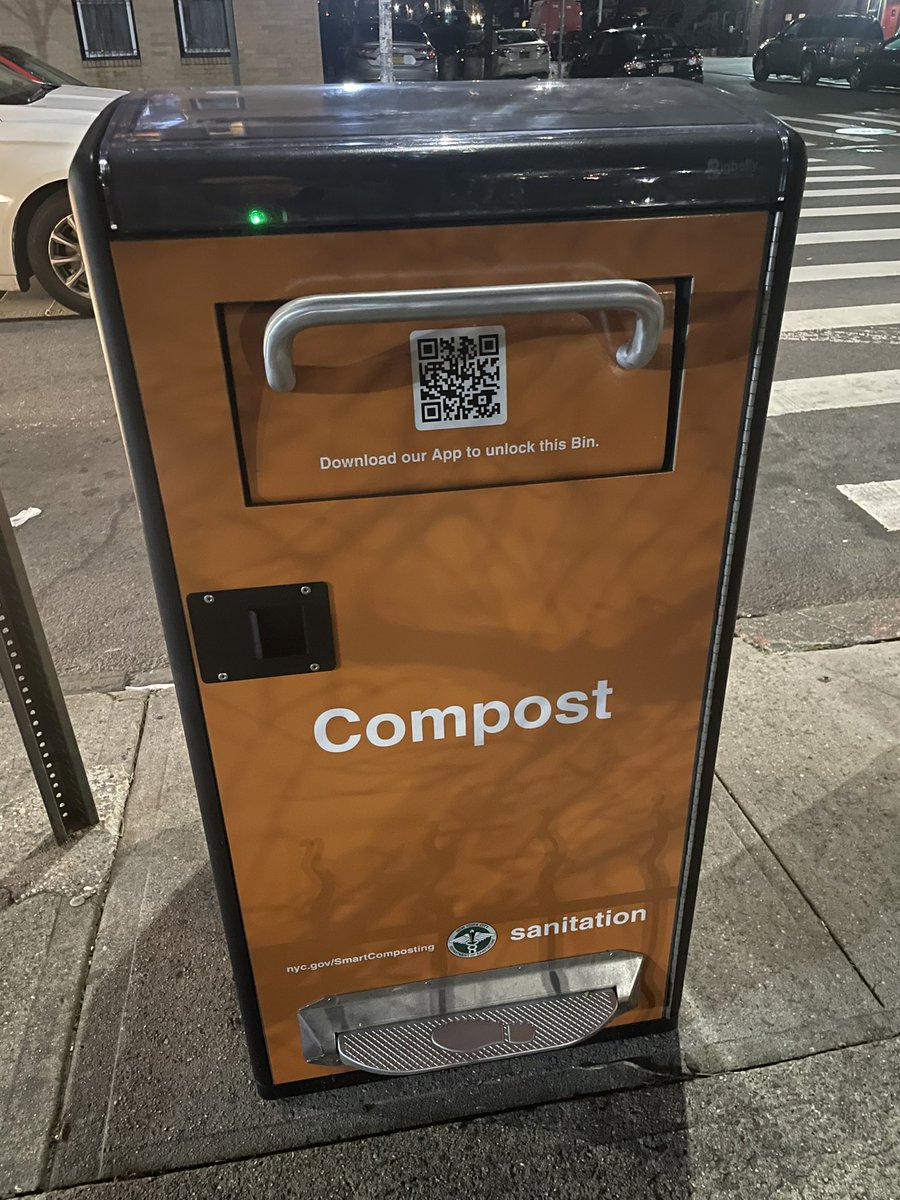 Just used one of the new @NYCSanitation compost bins and it was great. We are able to compost in our yard but our bin is full- and these also accept meat and bones! Grateful to have them in BedStuy 🙏