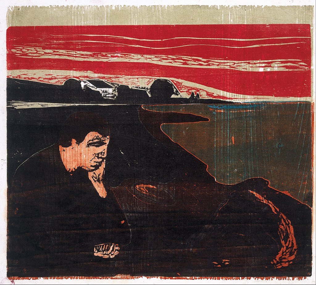 He painted several versions of Melancholy, each with slightly different colours and forms.

Munch si