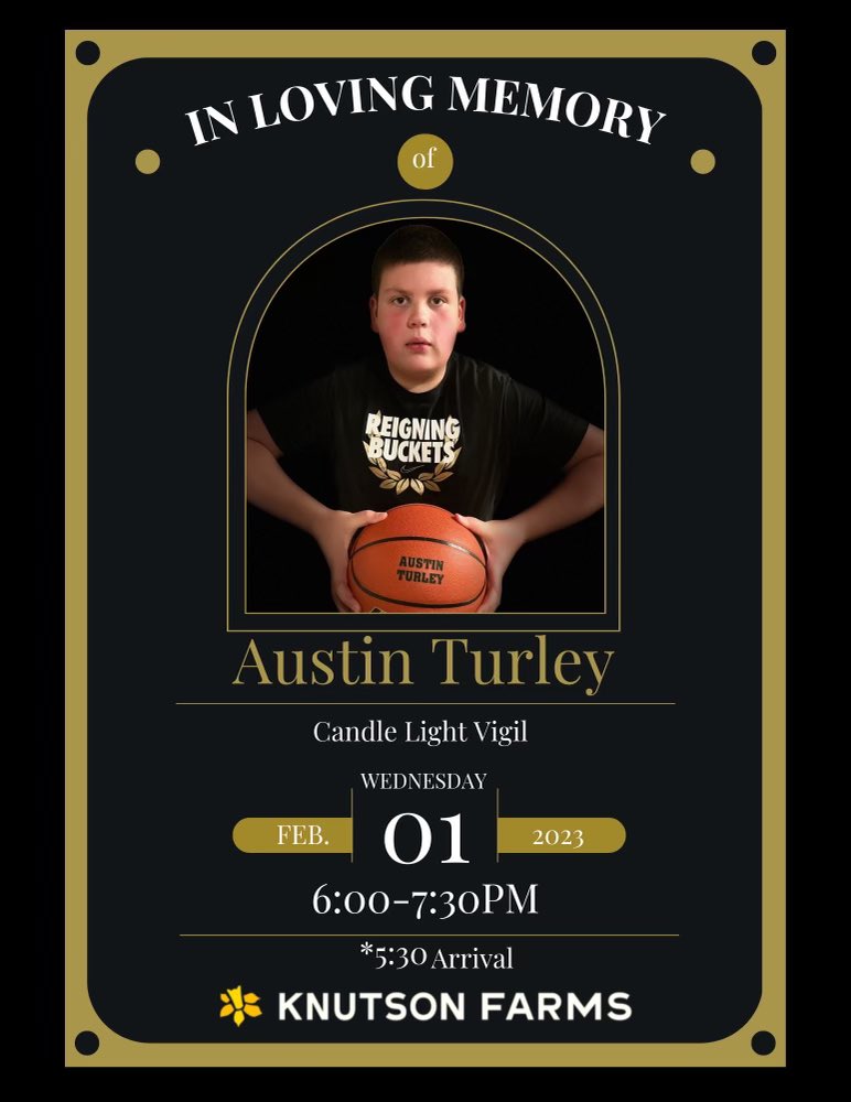 Please feel free to share. We will honor Austin on Wednesday evening at Knutson Farms @SumnerSpartans @sumnerni @SoccerSpartans 
#AT5
#SpartanFamily