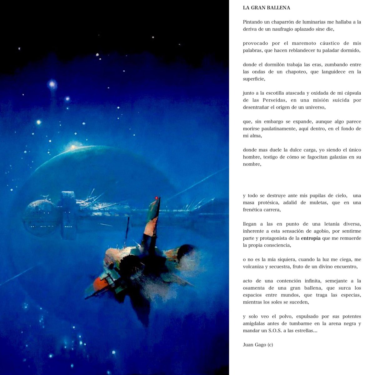 ionztomo16's tweet photo. LA GRAN BALLENA ~ Juan Gago
#singarantias #multiverso #aladeriva #melodia #prosalirica #sos #animus https://t.co/4itMEfBsHB
