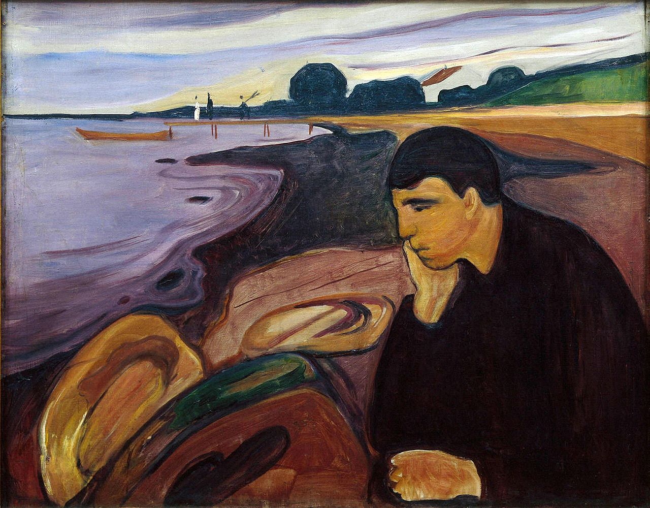 He painted several versions of Melancholy, each with slightly different colours and forms.

Munch si