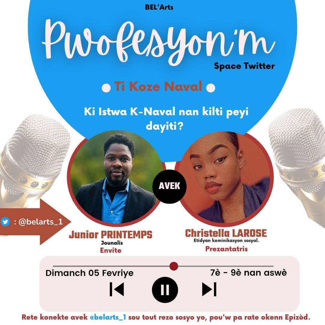 BelArts_1's tweet photo. Se konfime🤗
Randevou Kase Dimanch 05 Fevriye, 7è-9è nan aswè avek Belatis nou yo Junior PRINTEMPS kòm #envite epi Christella LAROSE pou #prezantasyon🎙️
#PWOFESYON'M se Mwen se ou se nou tout🔥🌹🙏🏼._ https://t.co/1nqWbnYPuJ