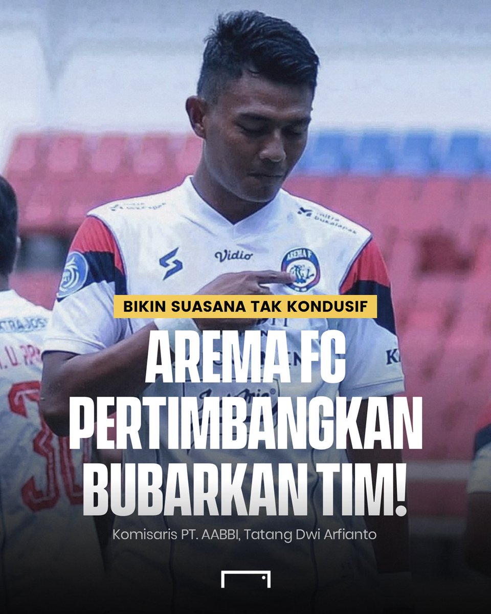 𝘼𝙧𝙚𝙢𝙖 𝙁𝘾 𝙈𝙖𝙪 𝘽𝙪𝙗𝙖𝙧❓ 

Gelombang protes yang kian besar memaksa Arema FC mempertimbangkan opsi membubarkan tim di tengah kompetisi Liga 1 2022/23 😱

Bagaimana menurut kalian? 🤔

#Liga1 #AremaFC #SisiLain #TragediKanjuruhan