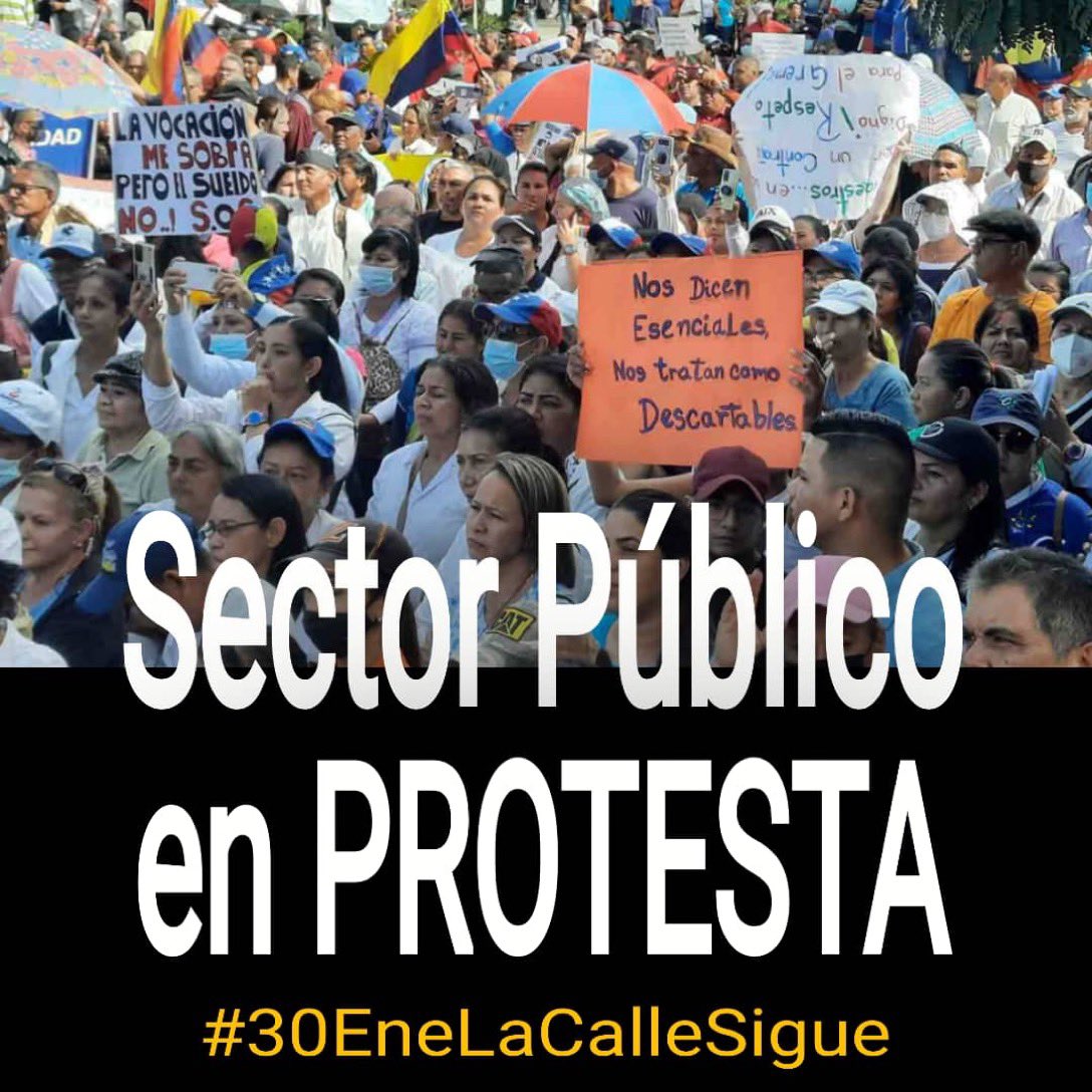 RCR750's tweet photo. Este lunes #30Ener salen de nuevo los trabajadores públicos en Venezuela 🇻🇪 en demanda de mejoras salariales. https://t.co/3j2lohSTyr