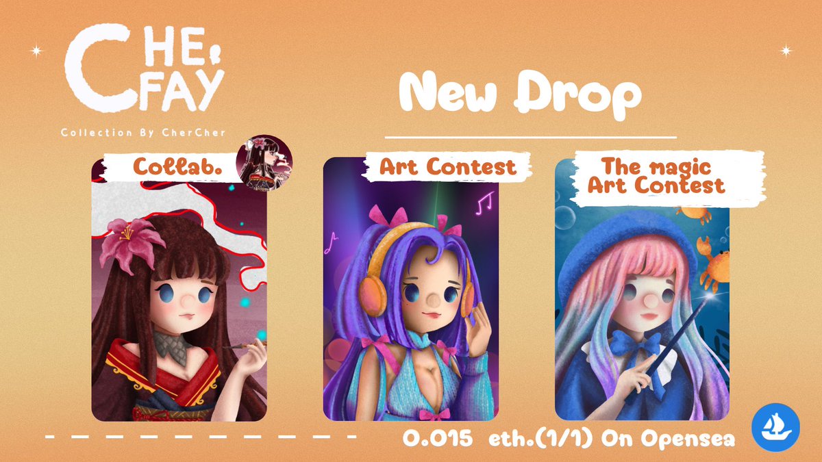 🌿New Drop on CheFay🧚‍♀️
     
💵Floor Price : 0.015 ETH (1/1 edition)

opensea.io/collection/che…

#NFTTHAILAND #NFTs #OpenSeaCollection  #themagic #pdspace #puaytoon