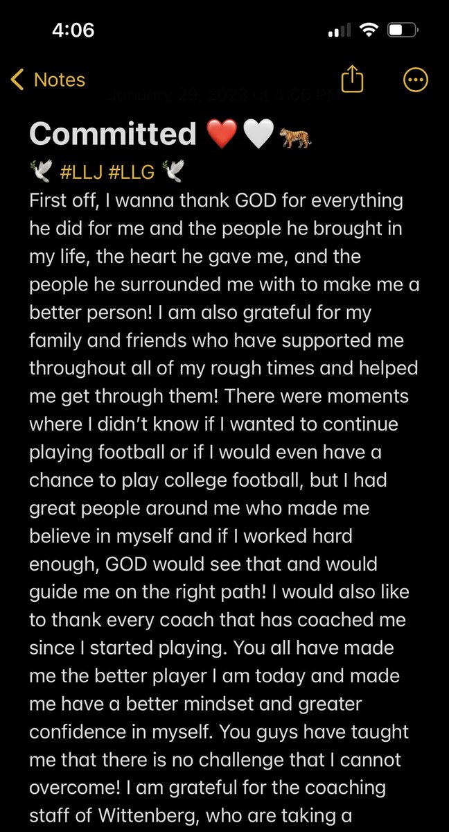 NathanSpeakman2's tweet photo. Beyond blessed to announce my commitment to Wittenberg University I wanna say thank you to the coaching staff of Wittenberg and my family and friends for everything they have done for me and I am ready to work! #tigerup 🐅🔴⚪️ 
@JimCollins_FB @CoachMarquis @cdavie51 https://t.co/kiCOOzdw7r